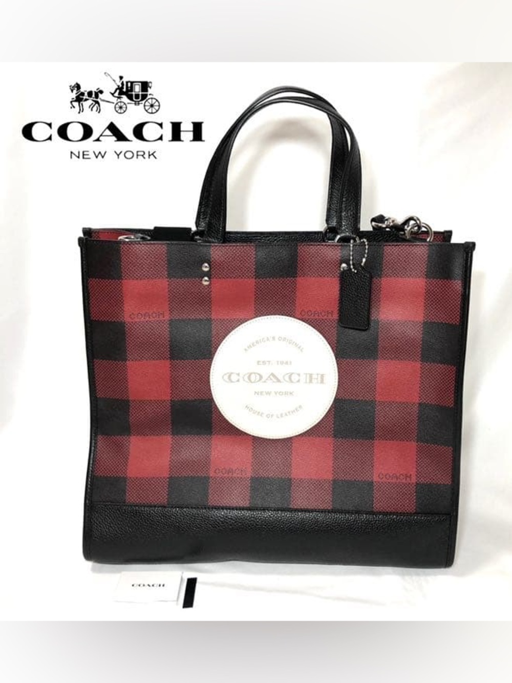 Coach Dempsey Women's Tote 40 In Signature Jacquard With Patch EUC MSRP: $498.00